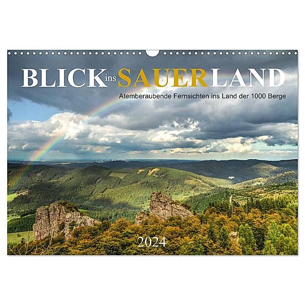 Blick ins Sauerland (Wandkalender 2024 DIN A3 quer), CALVENDO Monatskalender, Heidi Bücker