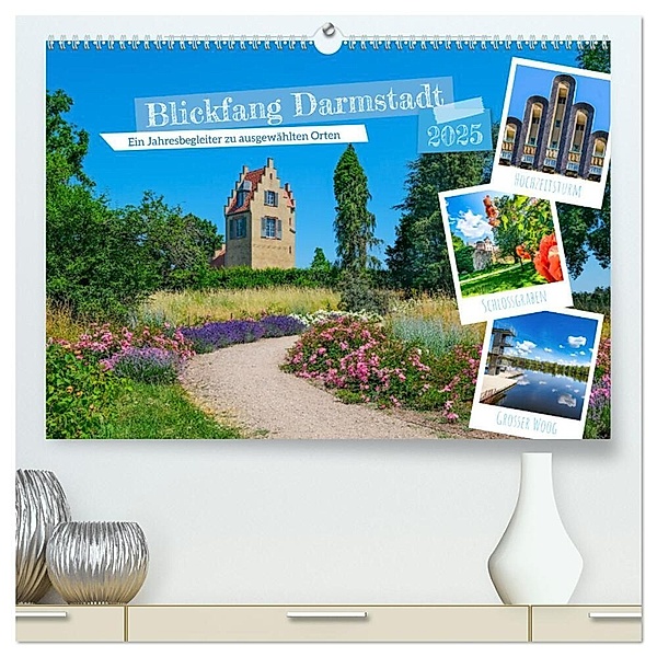 Blickfang Darmstadt! (hochwertiger Premium Wandkalender 2025 DIN A2 quer), Kunstdruck in Hochglanz, Calvendo, Claudia Schmidt