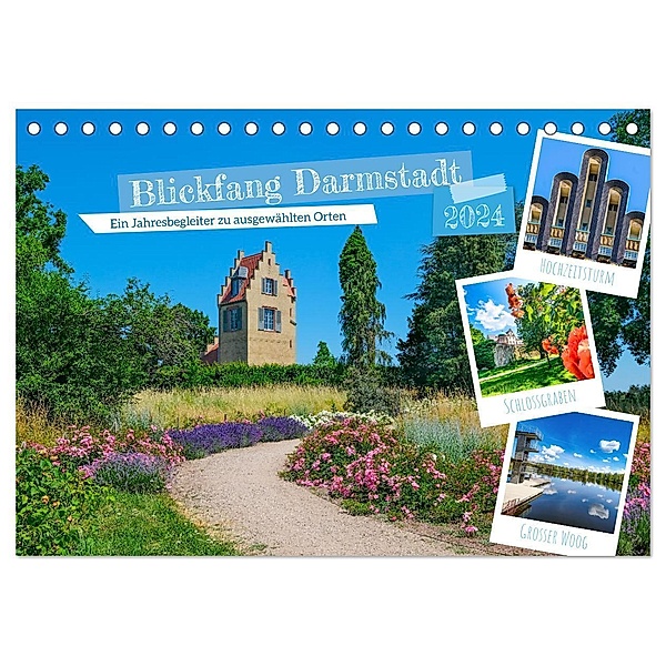 Blickfang Darmstadt! (Tischkalender 2024 DIN A5 quer), CALVENDO Monatskalender, Claudia Schmidt