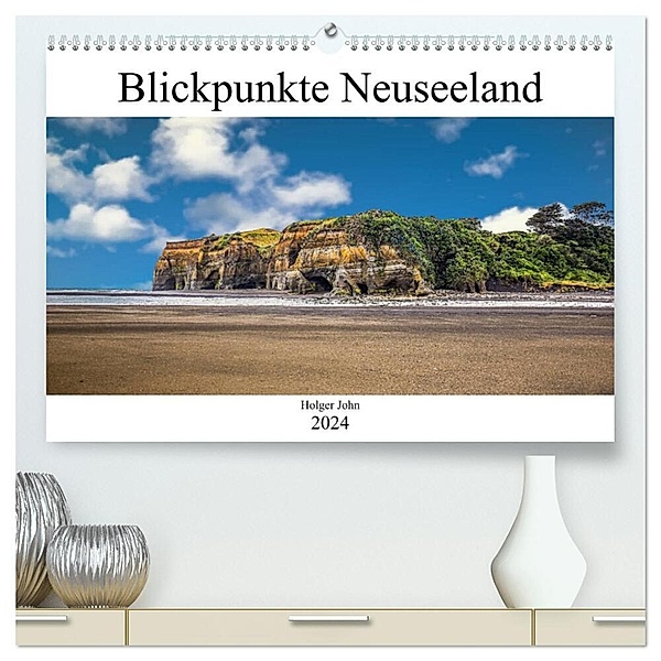 Blickpunkte Neuseeland (hochwertiger Premium Wandkalender 2024 DIN A2 quer), Kunstdruck in Hochglanz, Holger John