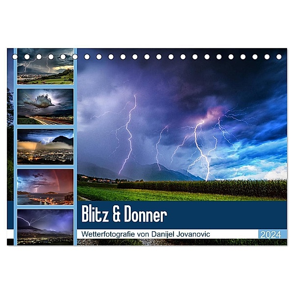 Blitz & Donner (Tischkalender 2024 DIN A5 quer), CALVENDO Monatskalender, Danijel Jovanovic