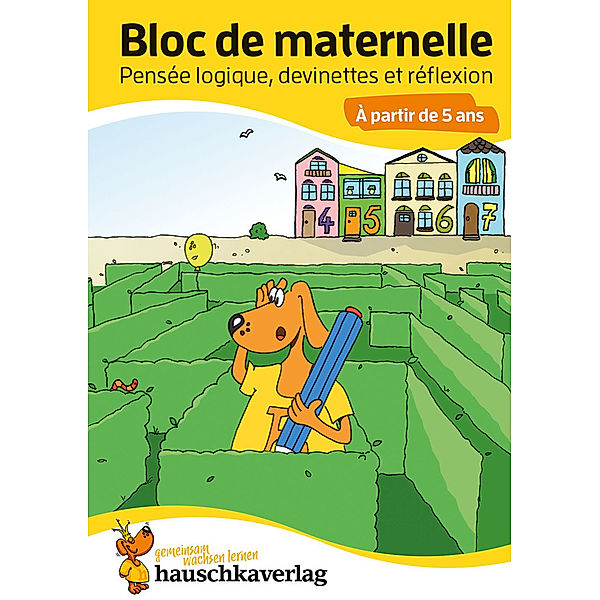 Bloc d'activités préscolaires à partir de 5 ans pour garçons et filles, livre garcon 4 ans - Pensée logique, devinettes et casse-tête pour apprendre a ecrire, livre enfant 4 ans, Linda Bayerl