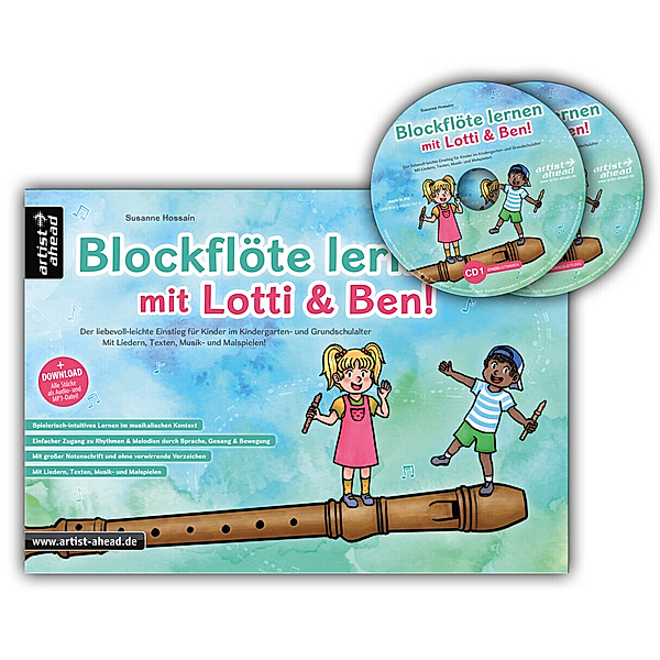 Blockflöte lernen mit Lotti & Ben + 2 Audio-CDs!, Susanne Hossain