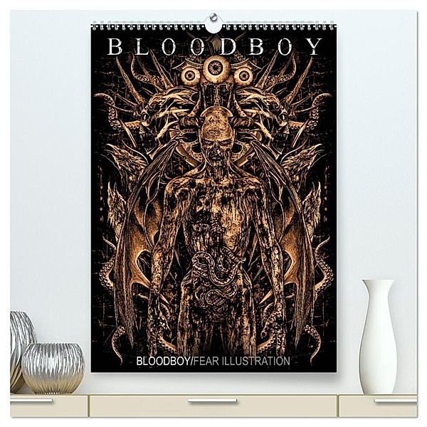 BLOODBOY/FEAR ILLUSTRATION (hochwertiger Premium Wandkalender 2024 DIN A2 hoch), Kunstdruck in Hochglanz, Bloodboy