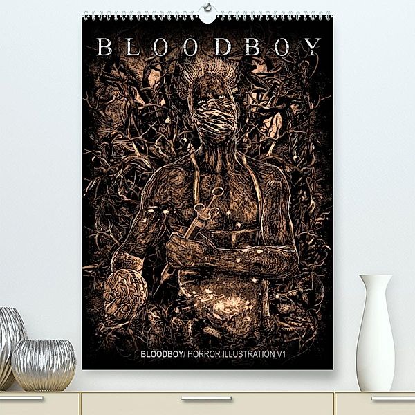 BLOODBOY/ HORROR ILLUSTRATION V1 (Premium, hochwertiger DIN A2 Wandkalender 2023, Kunstdruck in Hochglanz), Bloodboy