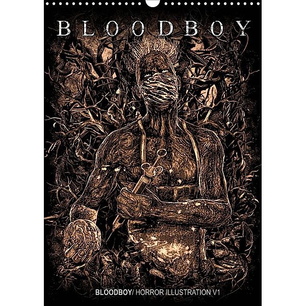 BLOODBOY/ HORROR ILLUSTRATION V1 (Wandkalender 2023 DIN A3 hoch), Bloodboy
