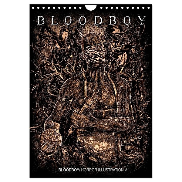 BLOODBOY/ HORROR ILLUSTRATION V1 (Wandkalender 2024 DIN A4 hoch), CALVENDO Monatskalender, Bloodboy