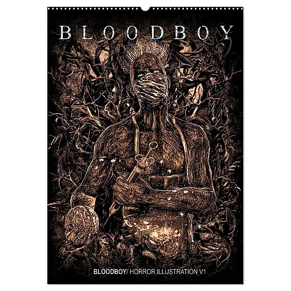 BLOODBOY/ HORROR ILLUSTRATION V1 (Wandkalender 2024 DIN A2 hoch), CALVENDO Monatskalender, Bloodboy