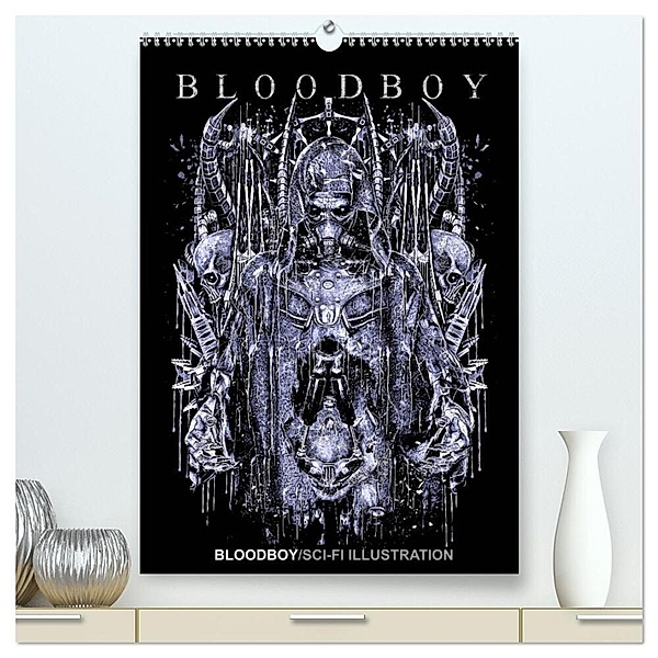 BLOODBOY/SCI-FI ILLUSTRATION (hochwertiger Premium Wandkalender 2024 DIN A2 hoch), Kunstdruck in Hochglanz, Bloodboy