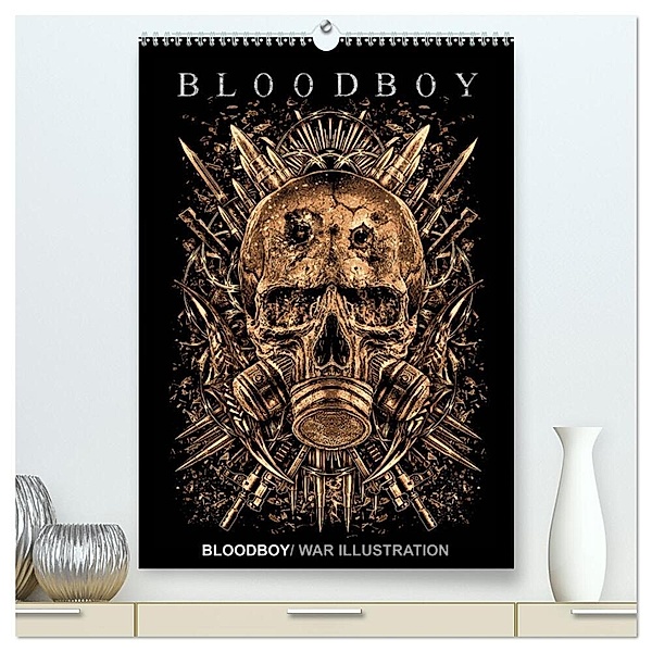 BLOODBOY/WAR ILLUSTRATION (hochwertiger Premium Wandkalender 2024 DIN A2 hoch), Kunstdruck in Hochglanz, Bloodboy