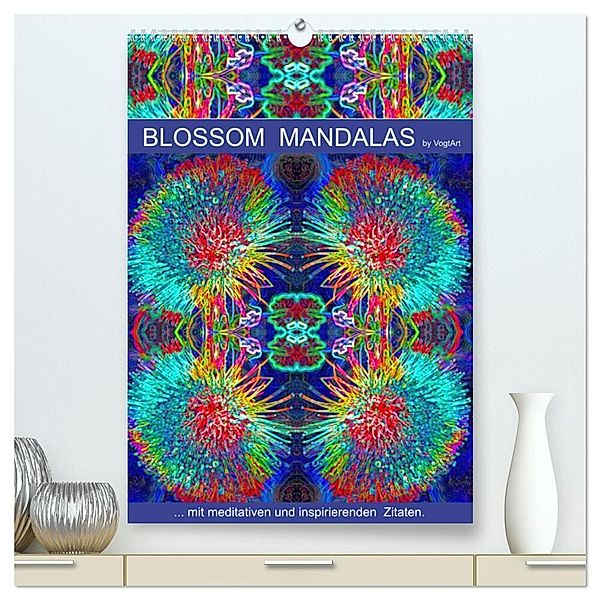 Blossom Mandalas by VogtArt (hochwertiger Premium Wandkalender 2024 DIN A2 hoch), Kunstdruck in Hochglanz, Calvendo
