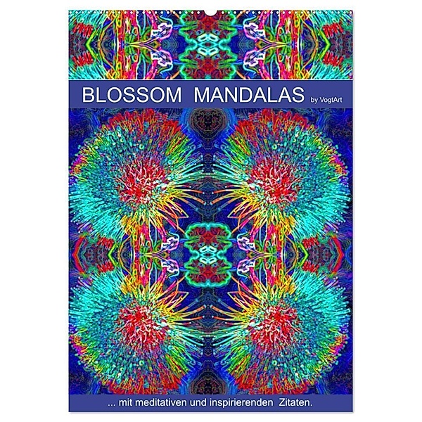 Blossom Mandalas by VogtArt (Wandkalender 2024 DIN A2 hoch), CALVENDO Monatskalender, Calvendo