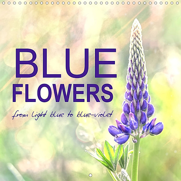 Blue flowers, from light blue to blue-violet (Wall Calendar 2023 300 × 300 mm Square), Sabine Löwer