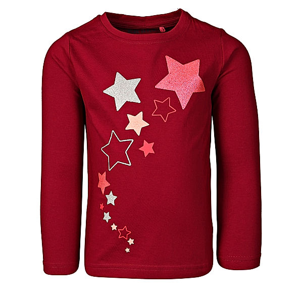 BLUE SEVEN Blue Seven Langarmshirt All Star mit Glitzer, rot (Größe: 98)