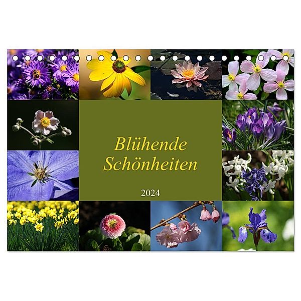 Blühende Schönheiten 2024 (Tischkalender 2024 DIN A5 quer), CALVENDO Monatskalender, Peter Hebgen