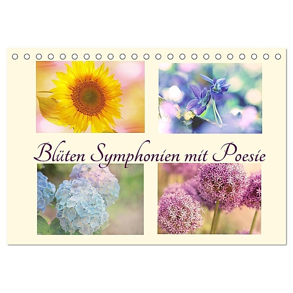 Blüten Symphonien mit Poesie (Tischkalender 2024 DIN A5 quer), CALVENDO Monatskalender, Tanja Riedel