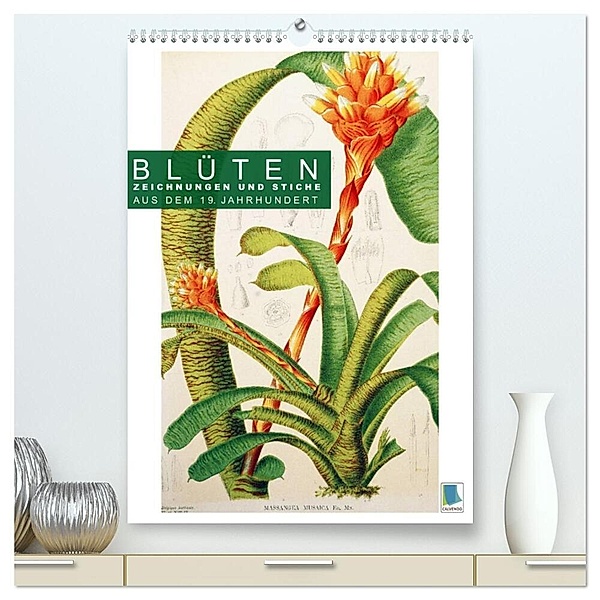 Blüten: Zeichnungen und Stiche aus dem 19. Jahrhundert (hochwertiger Premium Wandkalender 2024 DIN A2 hoch), Kunstdruck in Hochglanz, Calvendo