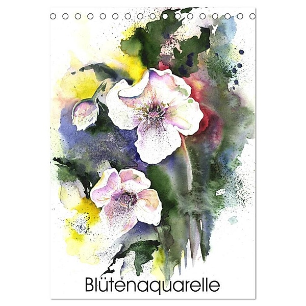 Blütenaquarelle (Tischkalender 2024 DIN A5 hoch), CALVENDO Monatskalender, Jitka Krause