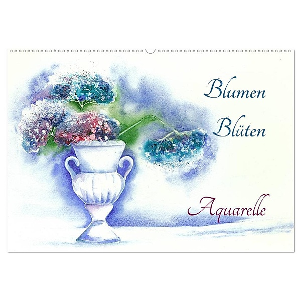Blumen Blüten Aquarelle (Wandkalender 2024 DIN A2 quer), CALVENDO Monatskalender, Jitka Krause