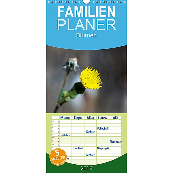 Blumen - Familienplaner hoch (Wandkalender 2019 , 21 cm x 45 cm, hoch), toby deinhardt