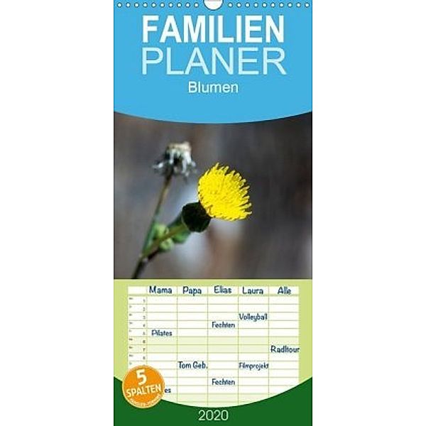 Blumen - Familienplaner hoch (Wandkalender 2020 , 21 cm x 45 cm, hoch), Toby Deinhardt