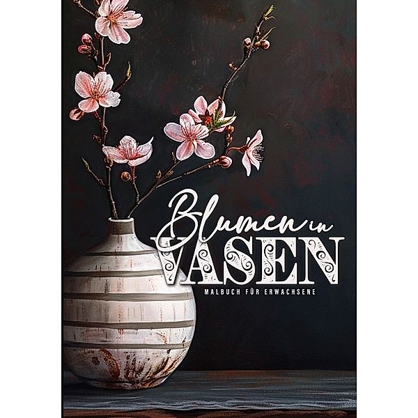 Blumen in Vasen Malbuch für Erwachsene, Monsoon Publishing, Musterstück Grafik