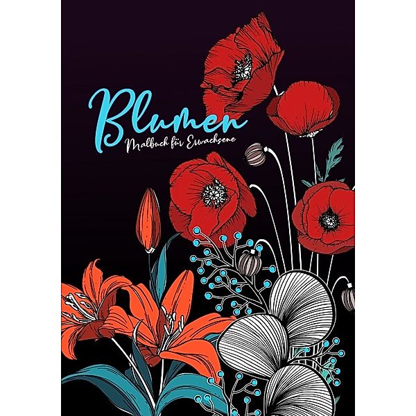 Blumen Malbuch für Erwachsene, Musterstück Grafik