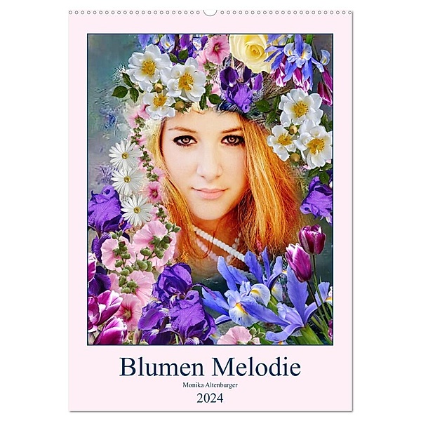 Blumen Melodie (Wandkalender 2024 DIN A2 hoch), CALVENDO Monatskalender, Monika Altenburger