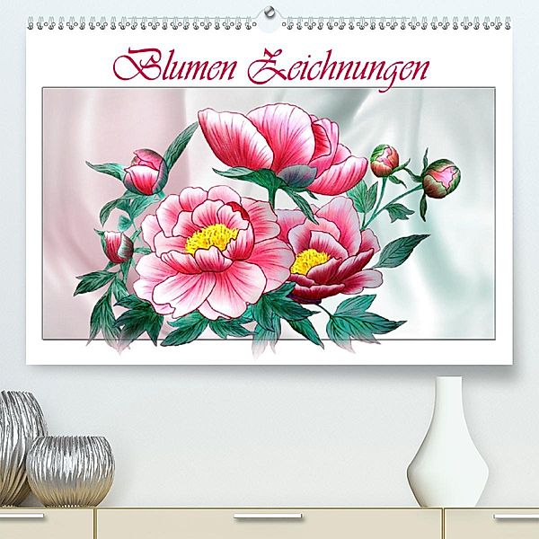 Blumen-Zeichnungen (Premium-Kalender 2020 DIN A2 quer), Dusanka Djeric