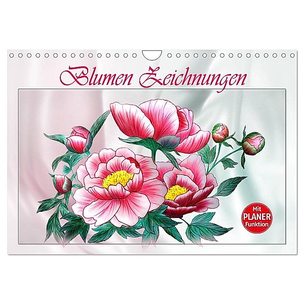 Blumen-Zeichnungen (Wandkalender 2025 DIN A4 quer), CALVENDO Monatskalender, Calvendo, Dusanka Djeric