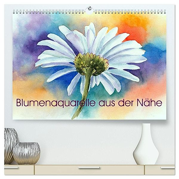 Blumenaquarelle aus der Nähe (hochwertiger Premium Wandkalender 2025 DIN A2 quer), Kunstdruck in Hochglanz, Calvendo, Jitka Krause