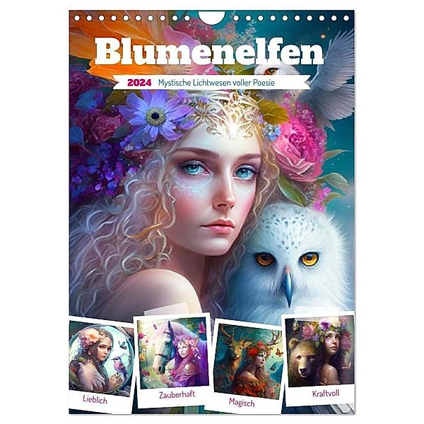 Blumenelfen. Mystische Lichtwesen voller Poesie (Wandkalender 2024 DIN A4 hoch), CALVENDO Monatskalender, Rose Hurley