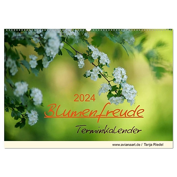 Blumenfreude Terminkalender (Wandkalender 2024 DIN A2 quer), CALVENDO Monatskalender, Tanja Riedel