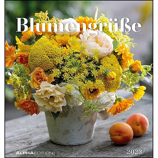 Blumengrüße 2023 - Postkartenkalender 16x17 cm - Blumen - zum Aufstellen oder Aufhängen - Monatskalendarium - Gadget - M