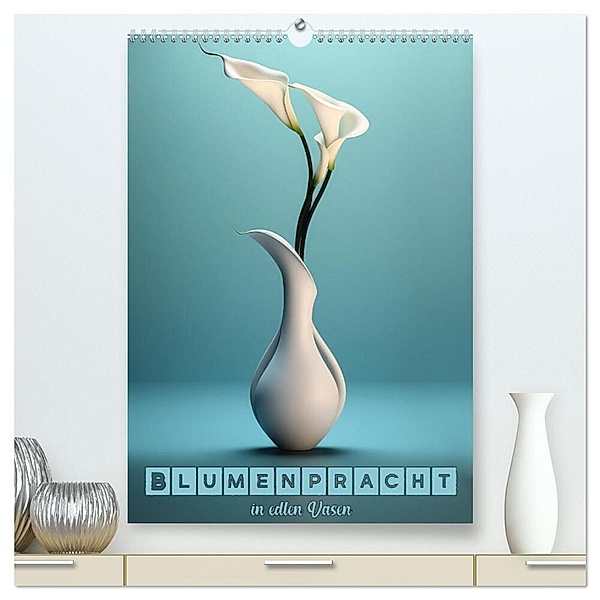 Blumenpracht in edlen Vasen (hochwertiger Premium Wandkalender 2024 DIN A2 hoch), Kunstdruck in Hochglanz, Liselotte Brunner-Klaus