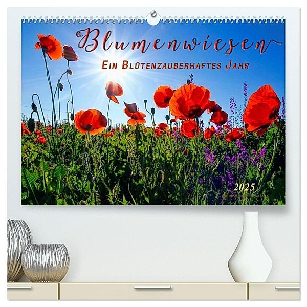 Blumenwiesen - ein blütenzauberhaftes Jahr (hochwertiger Premium Wandkalender 2025 DIN A2 quer), Kunstdruck in Hochglanz, Calvendo, Peter Roder