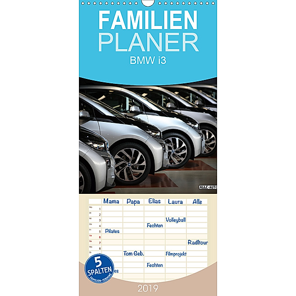 BMW i3 - Familienplaner hoch (Wandkalender 2019 , 21 cm x 45 cm, hoch), Jürgen Wolff