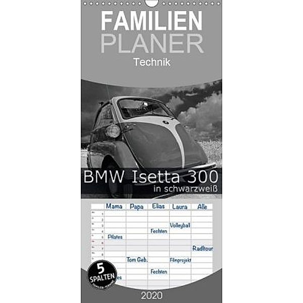 BMW Isetta 300 in schwarzweiß - Familienplaner hoch (Wandkalender 2020 , 21 cm x 45 cm, hoch), Ingo Laue