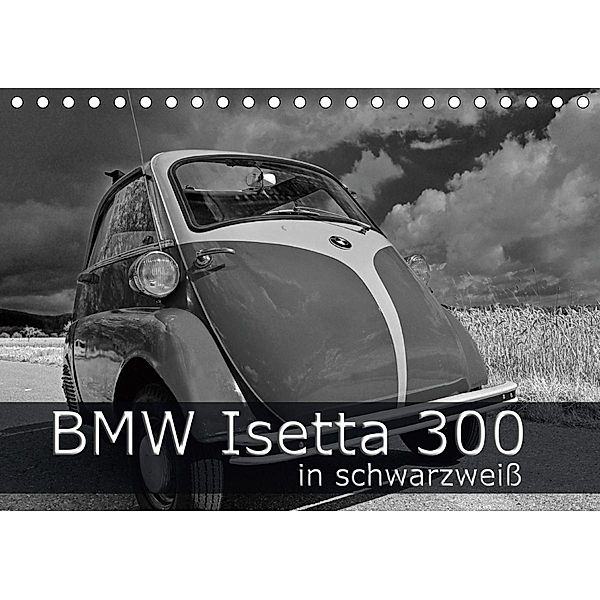 BMW Isetta 300 in schwarzweiß (Tischkalender 2020 DIN A5 quer), Ingo Laue