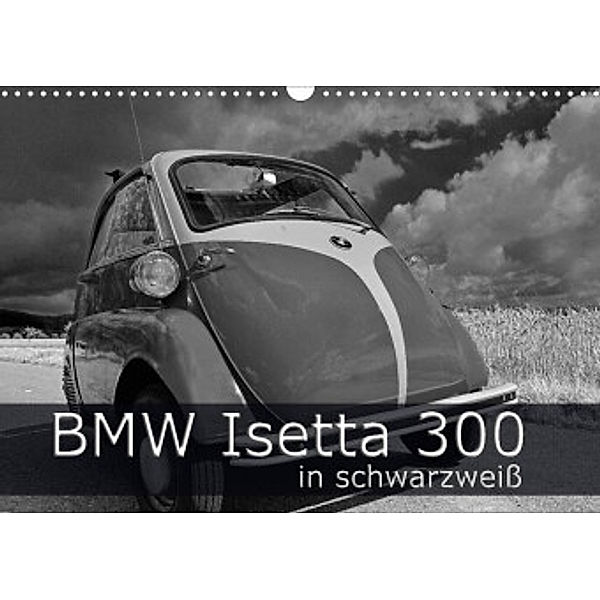 BMW Isetta 300 in schwarzweiß (Wandkalender 2022 DIN A3 quer), Ingo Laue