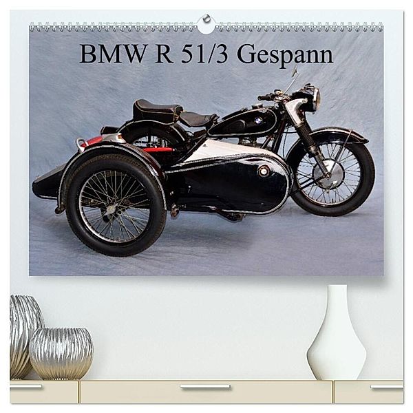 BMW R 51/3 Gespann (hochwertiger Premium Wandkalender 2024 DIN A2 quer), Kunstdruck in Hochglanz, Ingo Laue