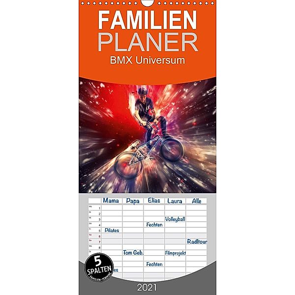 BMX Universum - Familienplaner hoch (Wandkalender 2021 , 21 cm x 45 cm, hoch), Dirk Meutzner