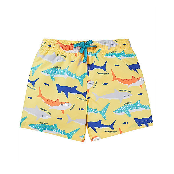 frugi Board-Shorts SHARKS in gelb