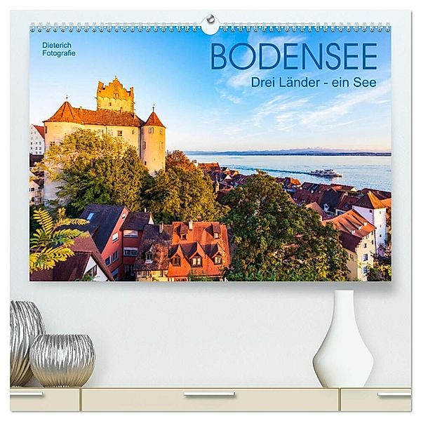 BODENSEE Drei Länder - ein See (hochwertiger Premium Wandkalender 2024 DIN A2 quer), Kunstdruck in Hochglanz, Werner Dieterich