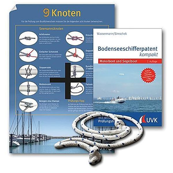 Bodenseeschifferpatent kompakt, Leinen los-Paket mit Knoten-Poster und Übungs-Seil, Matthias Wassermann, Nico Simschek