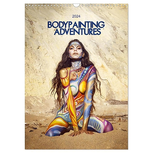 Bodypainting Adventures - Farbe auf nackter Haut (Wandkalender 2024 DIN A3 hoch), CALVENDO Monatskalender, Julie Boehm