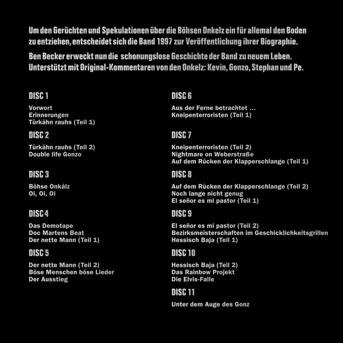Böhse Onkelz - Danke für Nichts Hörbuch gelesen von Ben Becker 11 CDs  Hörbuch