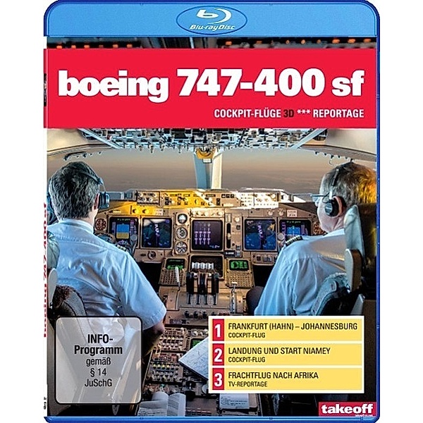 Boeing 747-400 SF - Cockpit-Flüge (3D) / Reportage, 1 Blu-ray