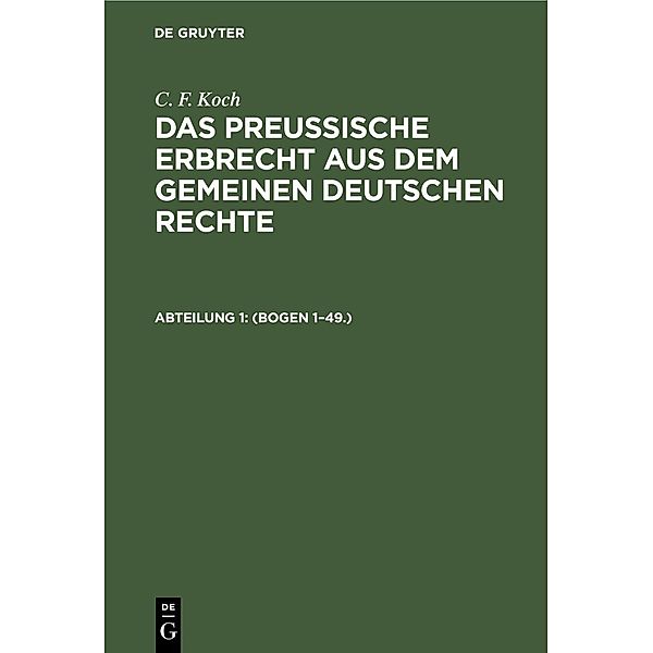 (Bogen 1-49.), C. F. Koch