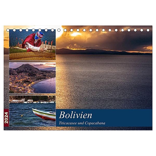 Bolivien - Titicacasee und Copacabana (Tischkalender 2024 DIN A5 quer), CALVENDO Monatskalender, Max Glaser